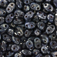 Matubo MiniDuo Beads 4x2.5mm Jet - Silver Picasso